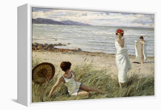 After the Swim at Hornbaek Beach, Denmark-Paul Fischer-Framed Premier Image Canvas