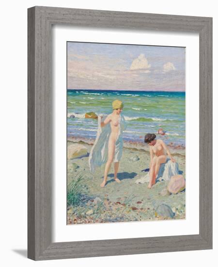 After the Swim (Oil on Canvas)-Paul Fischer-Framed Giclee Print