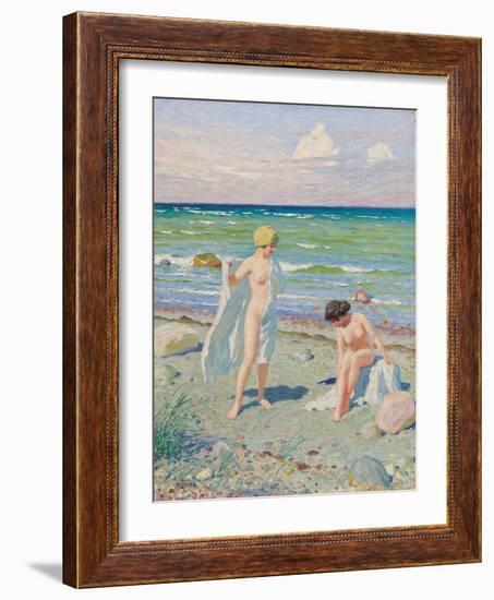 After the Swim (Oil on Canvas)-Paul Fischer-Framed Giclee Print