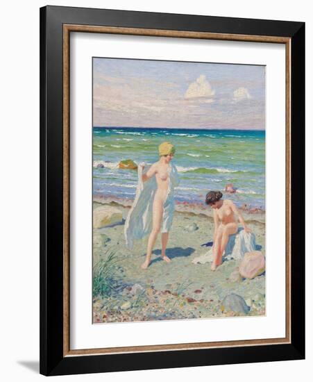 After the Swim (Oil on Canvas)-Paul Fischer-Framed Giclee Print