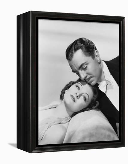After the Thin Man by W.S. Van Dyke with Myrna Loy, William Powell, 1936 (b/w photo)-null-Framed Stretched Canvas
