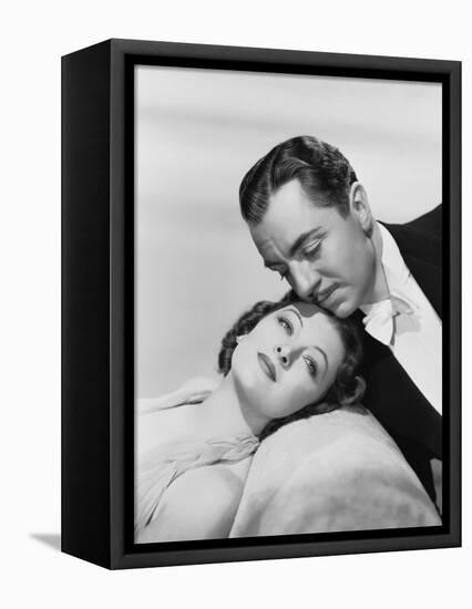 After the Thin Man by W.S. Van Dyke with Myrna Loy, William Powell, 1936 (b/w photo)-null-Framed Stretched Canvas