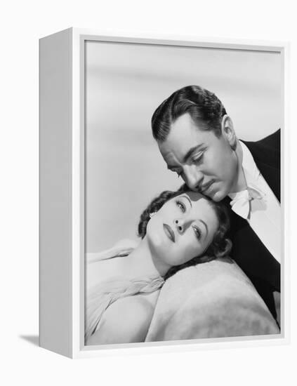 After the Thin Man by W.S. Van Dyke with Myrna Loy, William Powell, 1936 (b/w photo)-null-Framed Stretched Canvas