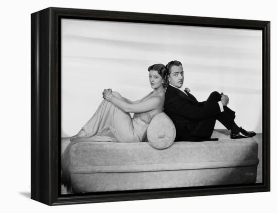 After the Thin Man by W.S. Van Dyke with Myrna Loy, William Powell, 1936 (b/w photo)-null-Framed Stretched Canvas