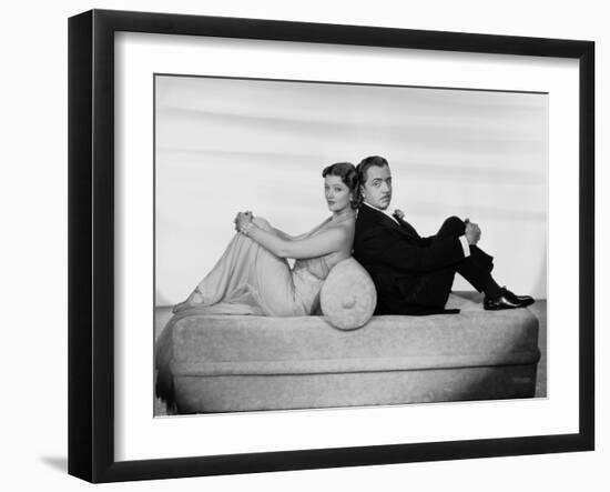 After the Thin Man by W.S. Van Dyke with Myrna Loy, William Powell, 1936 (b/w photo)-null-Framed Photo