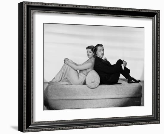 After the Thin Man by W.S. Van Dyke with Myrna Loy, William Powell, 1936 (b/w photo)-null-Framed Photo