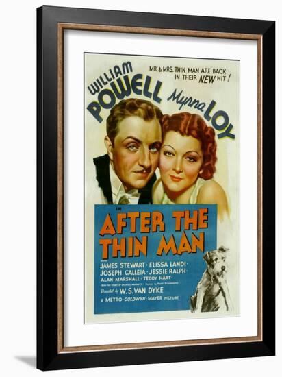 After the Thin Man, William Powell, Myrna Loy, Asta, 1936-null-Framed Art Print