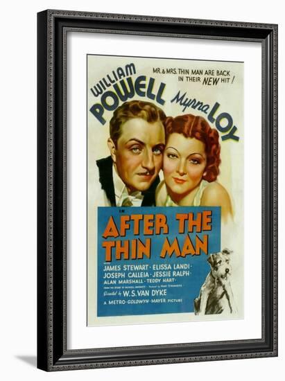 After the Thin Man, William Powell, Myrna Loy, Asta, 1936-null-Framed Art Print