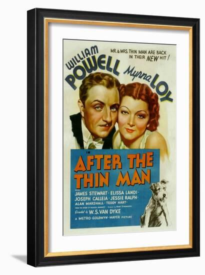 After the Thin Man, William Powell, Myrna Loy, Asta, 1936-null-Framed Art Print