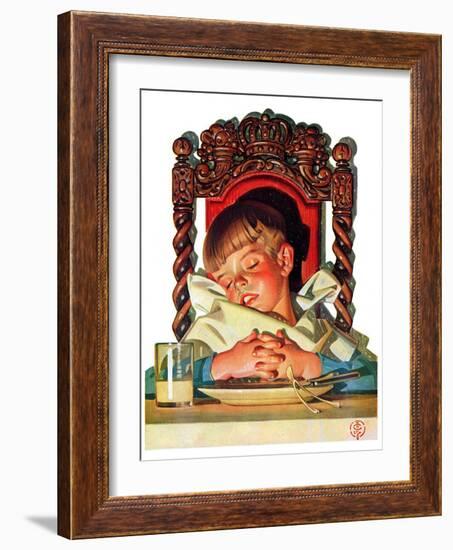 "After Turkey Nap,"November 26, 1938-Joseph Christian Leyendecker-Framed Giclee Print