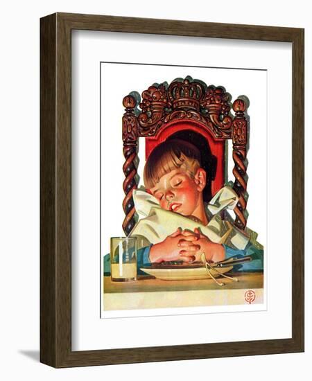 "After Turkey Nap,"November 26, 1938-Joseph Christian Leyendecker-Framed Giclee Print