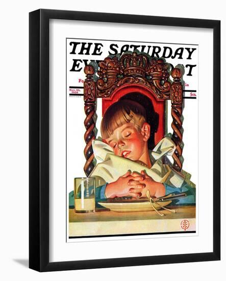 "After Turkey Nap," Saturday Evening Post Cover, November 26, 1938-Joseph Christian Leyendecker-Framed Giclee Print