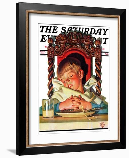 "After Turkey Nap," Saturday Evening Post Cover, November 26, 1938-Joseph Christian Leyendecker-Framed Giclee Print