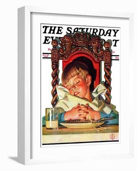 "After Turkey Nap," Saturday Evening Post Cover, November 26, 1938-Joseph Christian Leyendecker-Framed Giclee Print