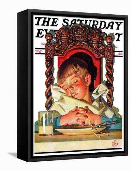 "After Turkey Nap," Saturday Evening Post Cover, November 26, 1938-Joseph Christian Leyendecker-Framed Premier Image Canvas