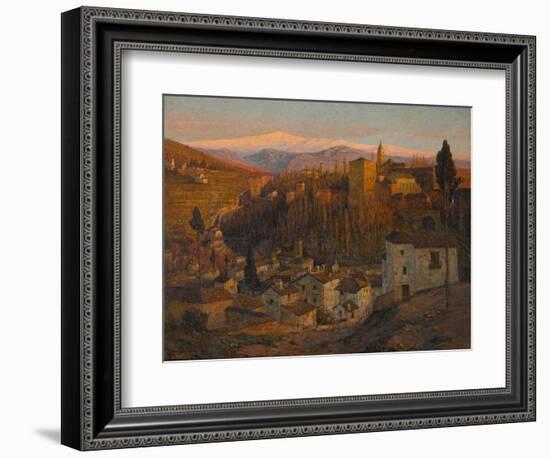 Afterglow - the Alhambra and Sierra Nevada, Granada, c.1905-Albert Moulton Foweraker-Framed Giclee Print