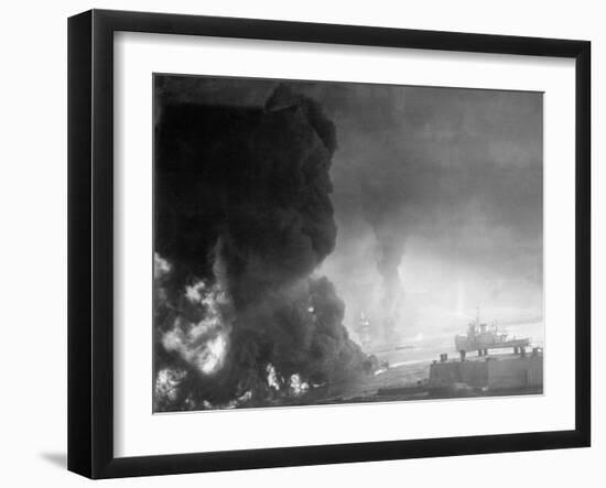 Aftermath of Attack on Pearl Harbor-null-Framed Photographic Print