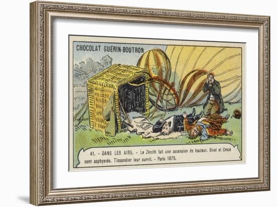 Aftermath of the Flight of the Balloon Zenith, Paris, 1875-null-Framed Premium Giclee Print