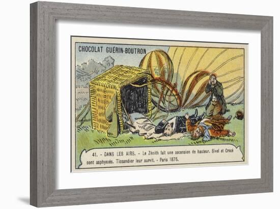 Aftermath of the Flight of the Balloon Zenith, Paris, 1875-null-Framed Premium Giclee Print