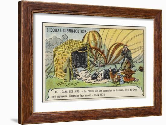 Aftermath of the Flight of the Balloon Zenith, Paris, 1875-null-Framed Premium Giclee Print