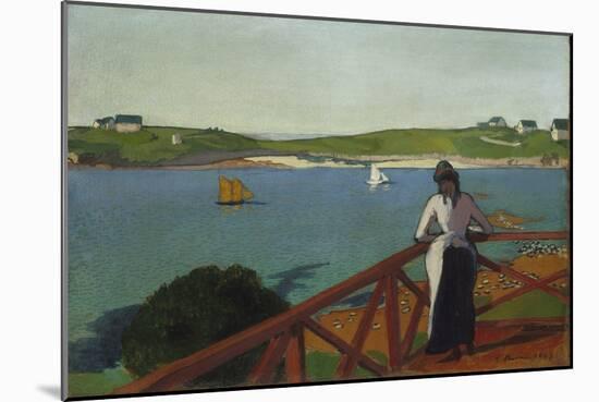 Afternoon at Saint-Briac, 1887 (Oil on Canvas)-Emile Bernard-Mounted Giclee Print