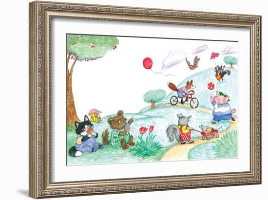 Afternoon at the Park - Turtle-Marsha Winborn-Framed Giclee Print