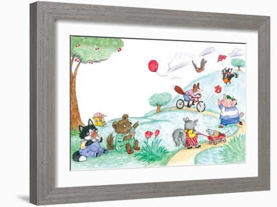 Afternoon at the Park - Turtle-Marsha Winborn-Framed Giclee Print