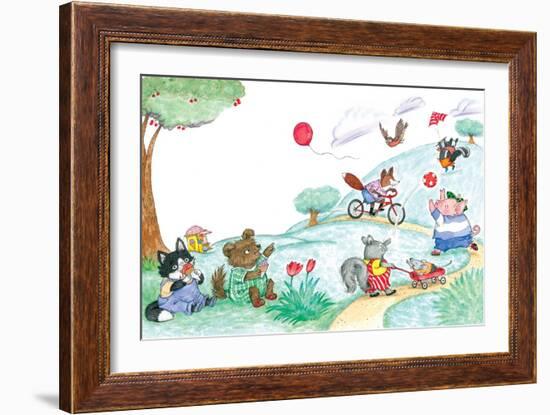 Afternoon at the Park - Turtle-Marsha Winborn-Framed Giclee Print