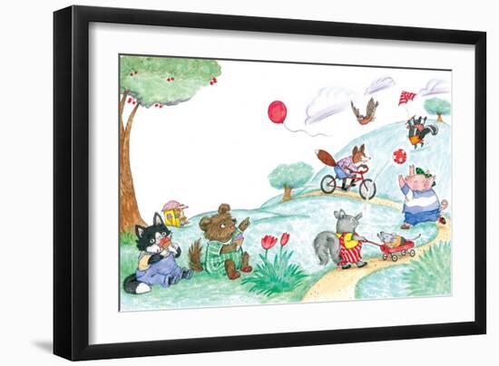 Afternoon at the Park - Turtle-Marsha Winborn-Framed Giclee Print