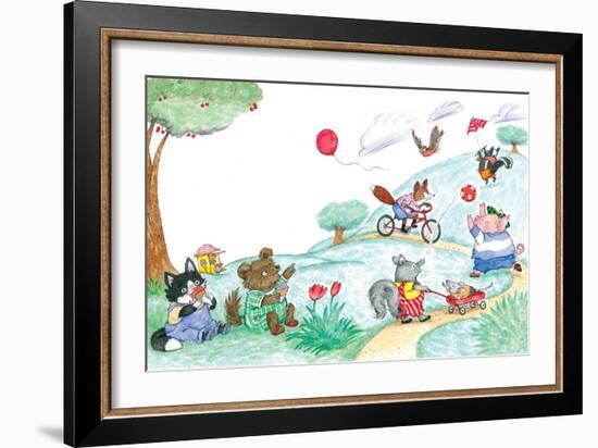 Afternoon at the Park - Turtle-Marsha Winborn-Framed Giclee Print