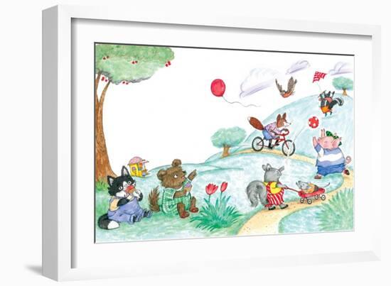 Afternoon at the Park - Turtle-Marsha Winborn-Framed Giclee Print