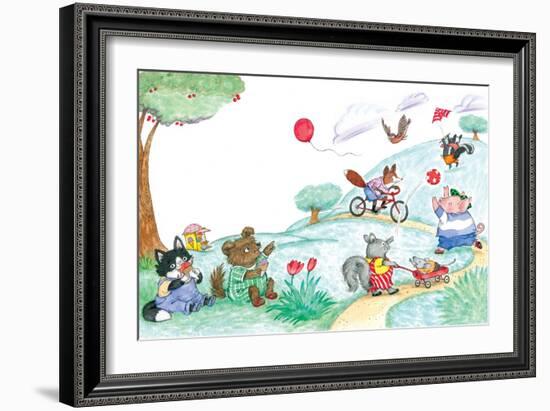 Afternoon at the Park - Turtle-Marsha Winborn-Framed Giclee Print