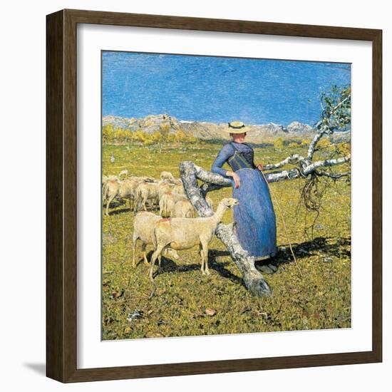 Afternoon in the Alps, 1892-Giovanni Segantini-Framed Giclee Print