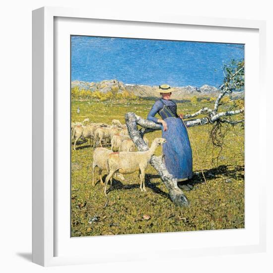 Afternoon in the Alps, 1892-Giovanni Segantini-Framed Giclee Print