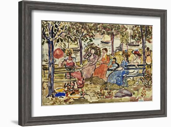 Afternoon in the Park-Maurice Brazil Prendergast-Framed Giclee Print