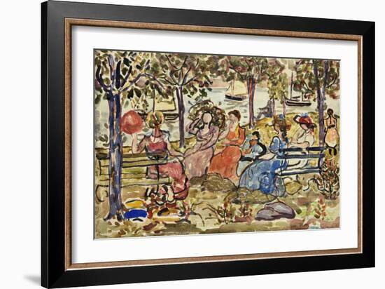 Afternoon in the Park-Maurice Brazil Prendergast-Framed Giclee Print