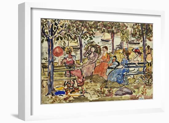 Afternoon in the Park-Maurice Brazil Prendergast-Framed Giclee Print