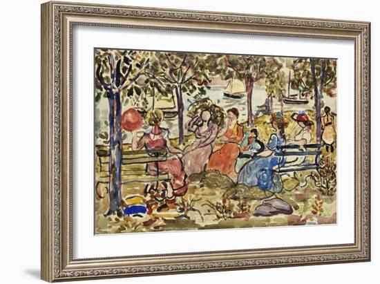 Afternoon in the Park-Maurice Brazil Prendergast-Framed Giclee Print