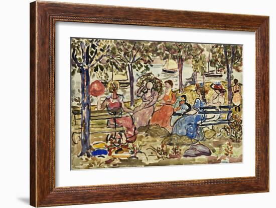 Afternoon in the Park-Maurice Brazil Prendergast-Framed Giclee Print