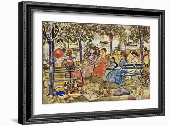 Afternoon in the Park-Maurice Brazil Prendergast-Framed Giclee Print