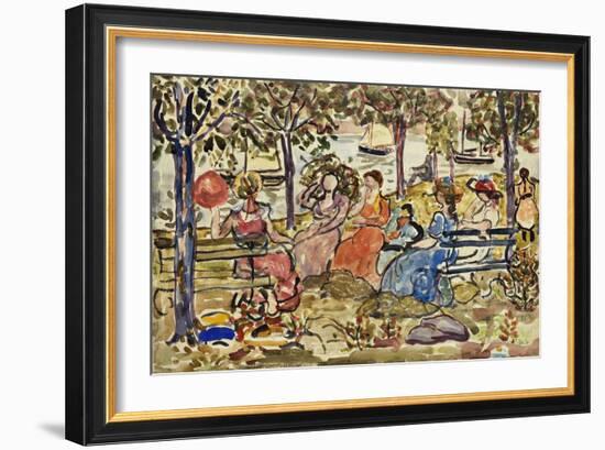 Afternoon in the Park-Maurice Brazil Prendergast-Framed Giclee Print