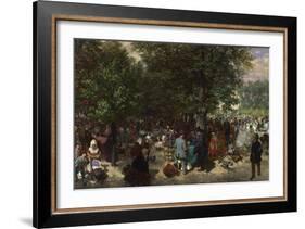 Afternoon in the Tuileries Gardens-Adolph Friedrich Erdmann von Menzel-Framed Giclee Print