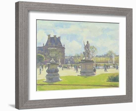 Afternoon in the Tuileries, Paris-Julian Barrow-Framed Giclee Print