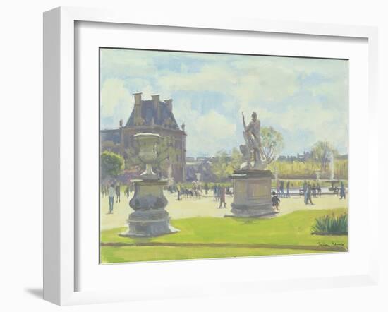 Afternoon in the Tuileries, Paris-Julian Barrow-Framed Giclee Print