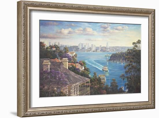 Afternoon Light Sydney Harbour-John Bradley-Framed Giclee Print