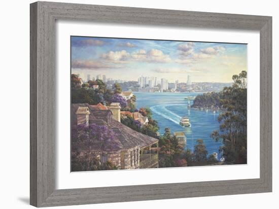 Afternoon Light Sydney Harbour-John Bradley-Framed Giclee Print