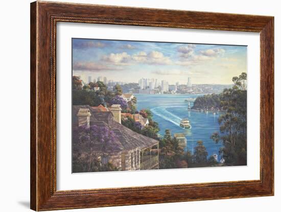 Afternoon Light Sydney Harbour-John Bradley-Framed Giclee Print