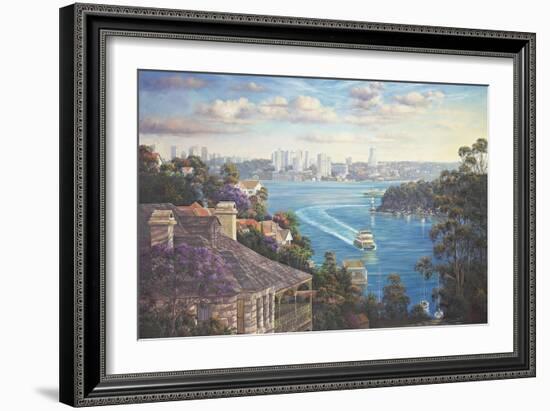 Afternoon Light Sydney Harbour-John Bradley-Framed Giclee Print