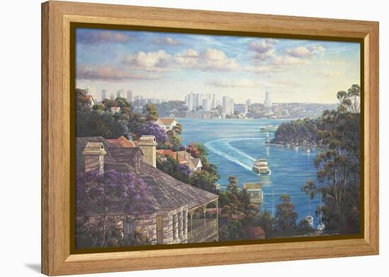 Afternoon Light Sydney Harbour-John Bradley-Framed Premier Image Canvas