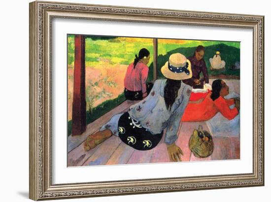 Afternoon Quiet Hour-Paul Gauguin-Framed Art Print